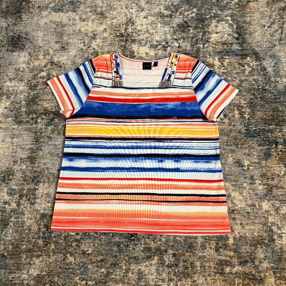 Rafaella Multicolor Striped Top XL - Picture 1 of 5